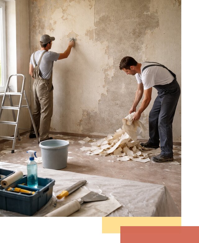 Снятие старых обоев в Бугульме быстро и качественно