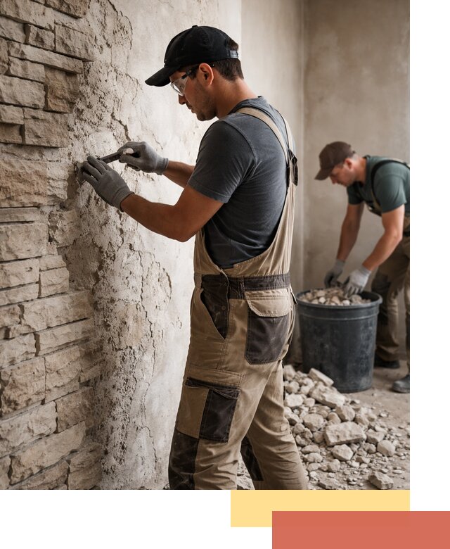 Демонтаж декоративного камня в Бугульме профессионально и безопасно