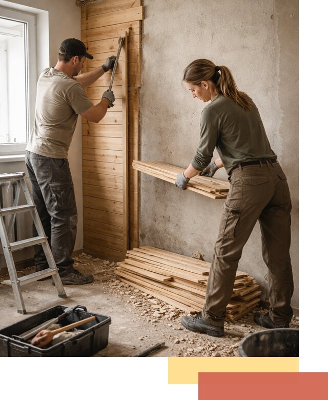 Демонтаж вагонки со стен в Бугульме — профессиональный демонтаж