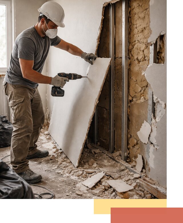 Демонтаж гипсокартона со стен в Бугульме качественно и быстро