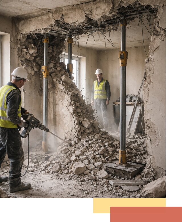 Снос несущих стен в Бугульме с гарантией безопасности и качества