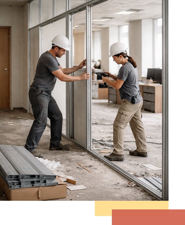 Демонтаж алюминиевых перегородок в Бугульме быстро и аккуратно