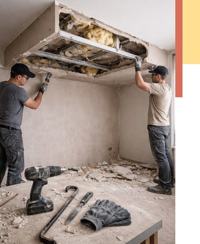 Демонтаж короба из гипсокартона в Бугульме от 1536 руб. — быстро и недорого | ОТДЕЛОЧНИК-Бгл