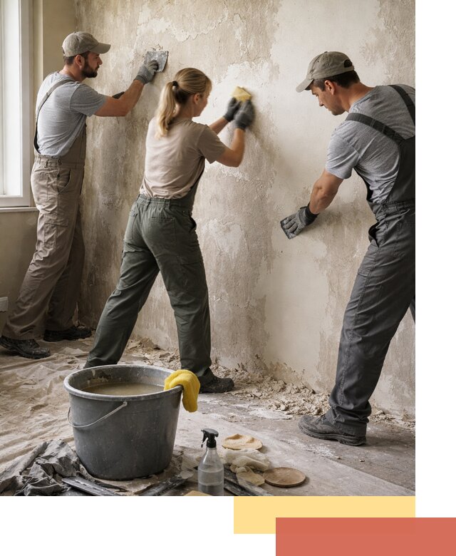 Очистка стен от клея и грунтовки в Бугульме качественно и быстро