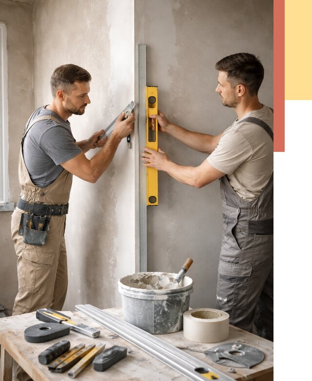 Выведение углов стен в Бугульме от 1870 руб. быстро и недорого | ОТДЕЛОЧНИК-Бгл