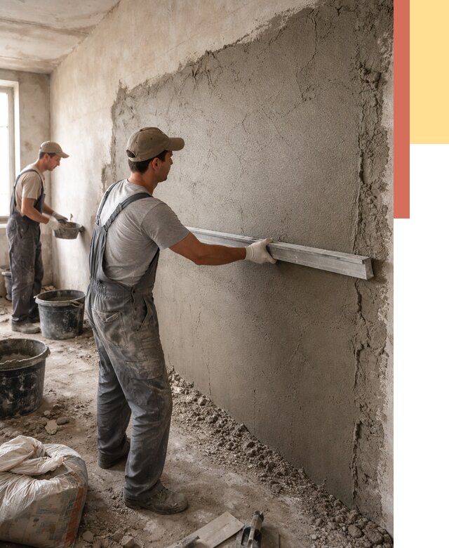 Цементная штукатурка стен в Бугульме от 4549 руб/м2 — быстро и недорого | ОТДЕЛОЧНИК-Бгл