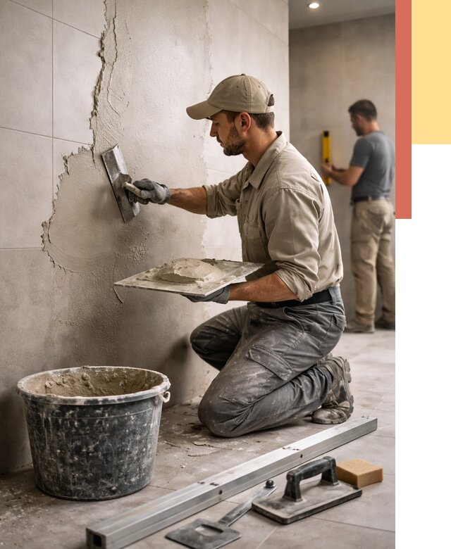 Штукатурка стен в ванной в Бугульме от 4549 руб./м² — выравнивание под ключ | ОТДЕЛОЧНИК-Бгл