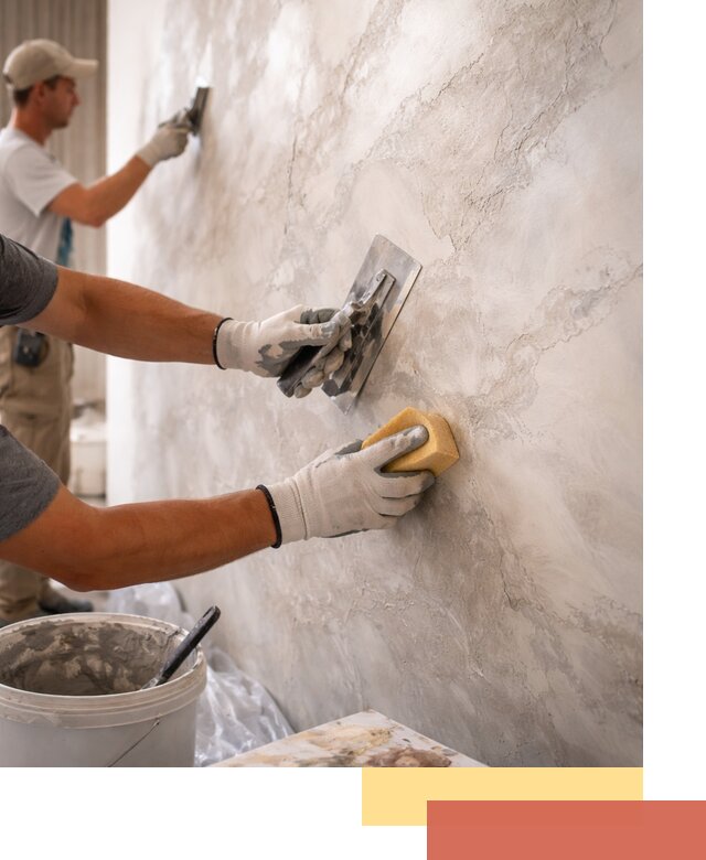 Декоративная штукатурка под мрамор в Бугульме для стен и потолков