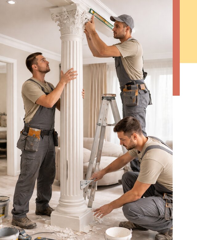 Установка декоративных колонн в Бугульме от 12130 руб. под ключ | ОТДЕЛОЧНИК-Бгл