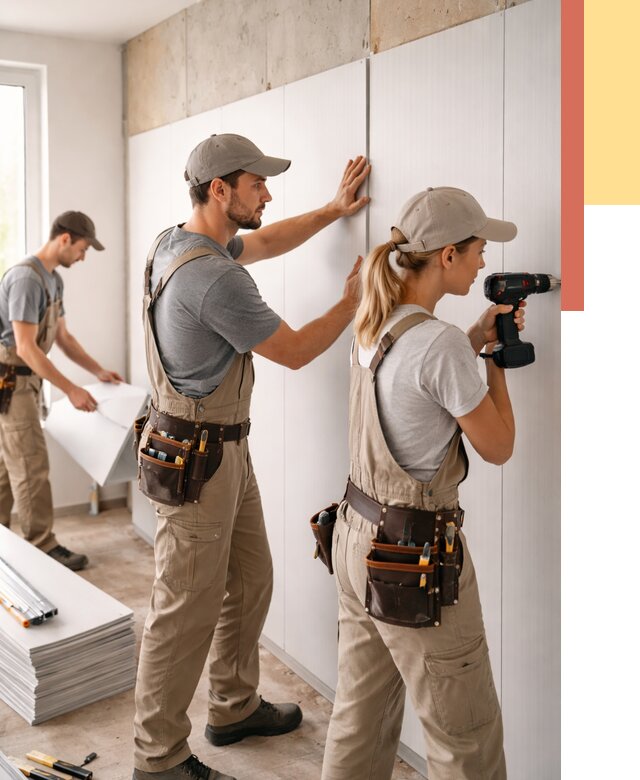 Монтаж ПВХ панелей на стены в Бугульме от 455 руб/м2 — быстро и недорого | ОТДЕЛОЧНИК-Бгл