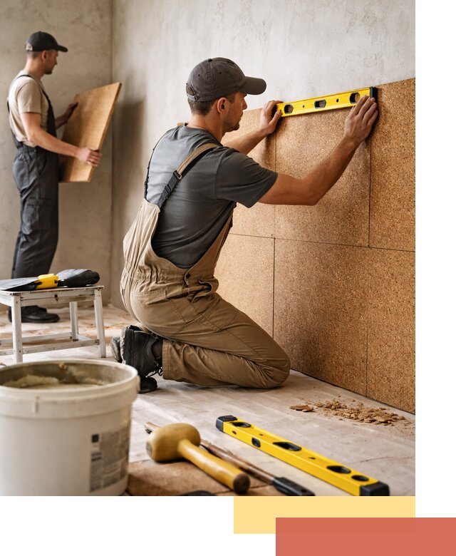 Монтаж пробковых панелей на стены в Бугульме быстро и качественно