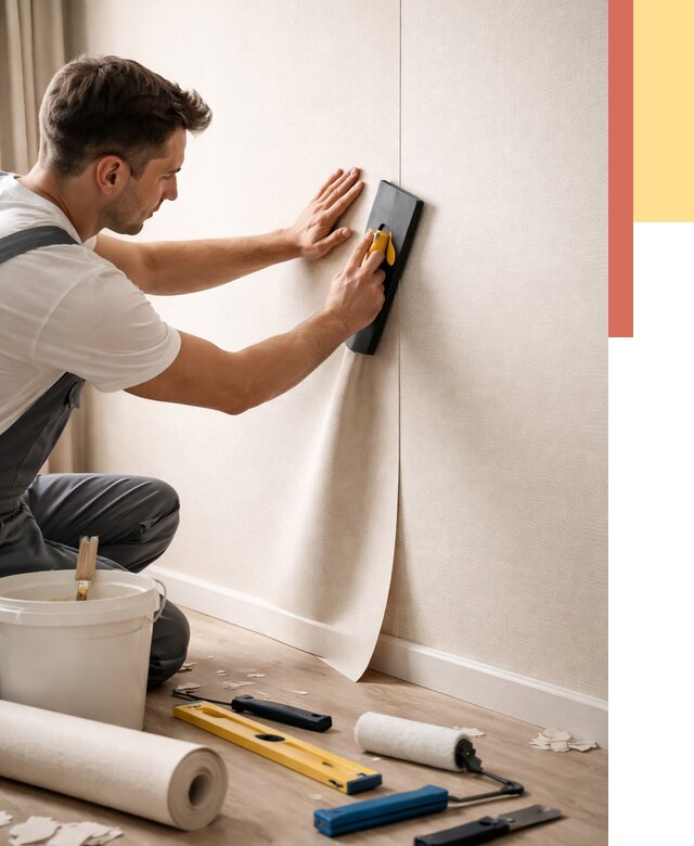 Поклейка виниловых обоев в Бугульме от 4549 руб. | Быстро и недорого — ОТДЕЛОЧНИК-Бгл