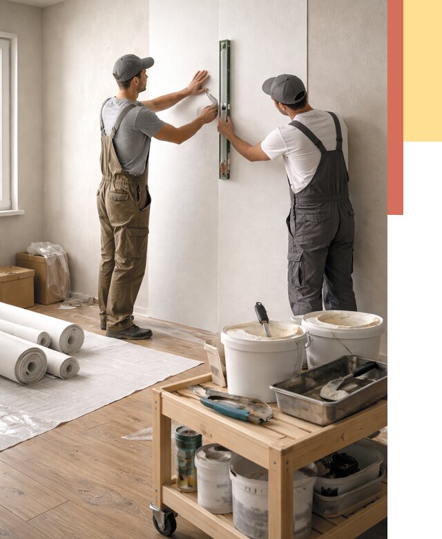 Поклейка стеклообоев в Бугульме от 6570 руб. за м2 — быстро и недорого | ОТДЕЛОЧНИК-Бгл