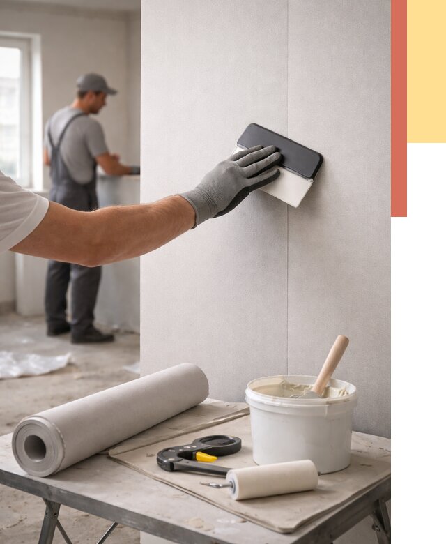 Поклейка обоев под покраску в Бугульме от 3538 руб. за м2 | ОТДЕЛОЧНИК-Бгл