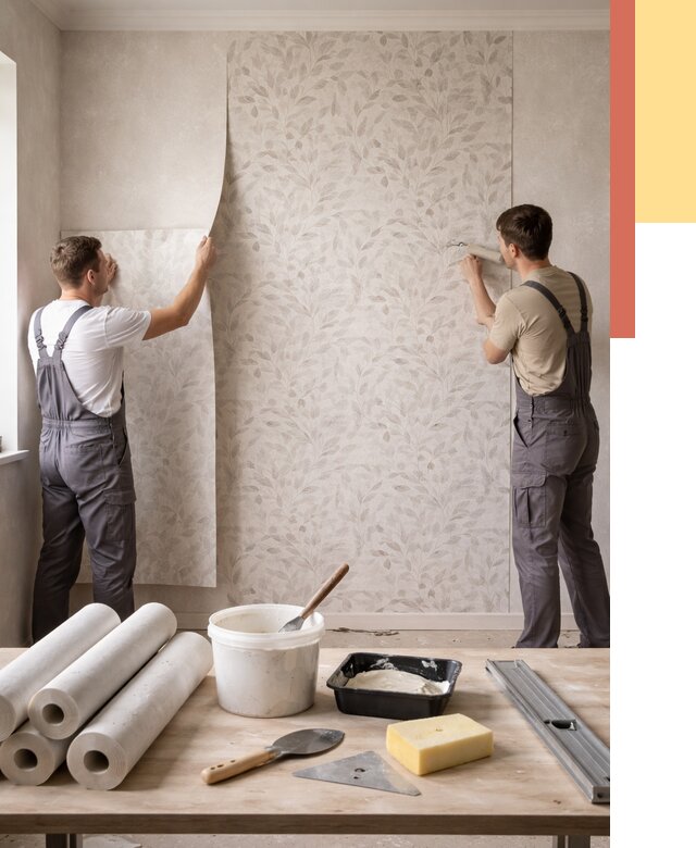 Поклейка обоев с подбором рисунка в Бугульме от 3538 руб. | ОТДЕЛОЧНИК-Бгл - быстро и недорого