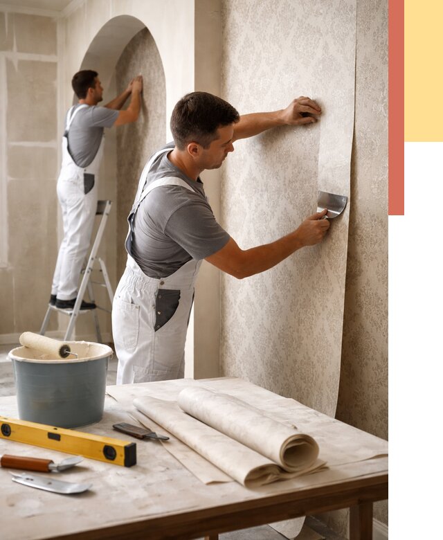 Поклейка обоев на сложные стены в Бугульме от 2830 руб. под ключ | ОТДЕЛОЧНИК-Бгл