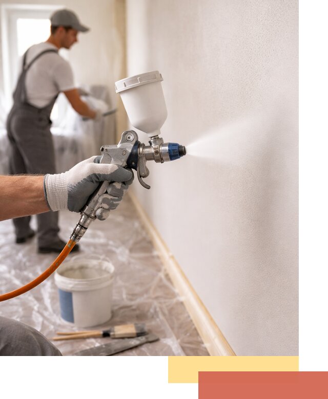 Покраска стен краскопультом в Бугульме быстро и качественно