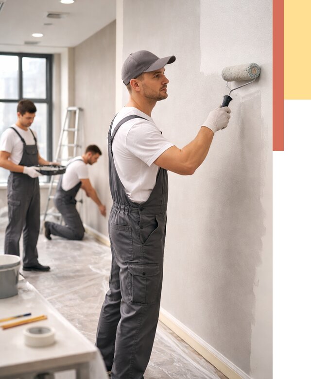 Покраска стен в офисе в Бугульме от 8592 руб. — быстро и недорого | ОТДЕЛОЧНИК-Бгл