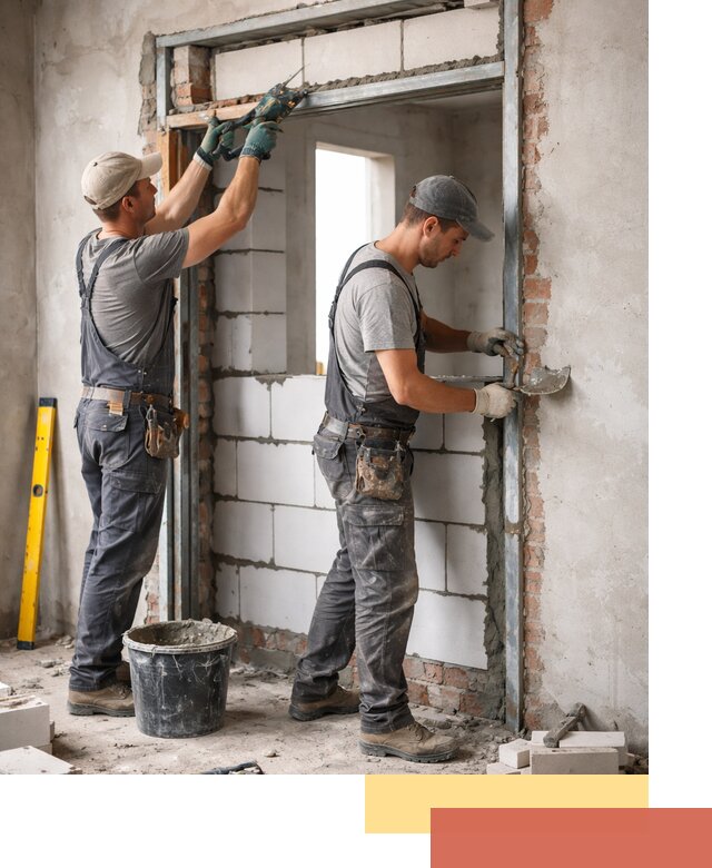 Закладка дверного проема под ключ в Бугульме: демонтаж, монтаж, отделка