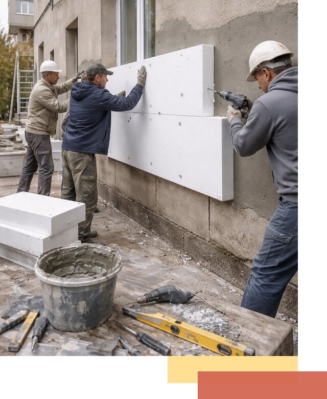 Утепление наружных стен пенопластом в Бугульме