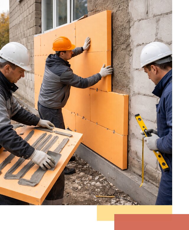 Утепление фасада пеноплексом под ключ в Бугульме