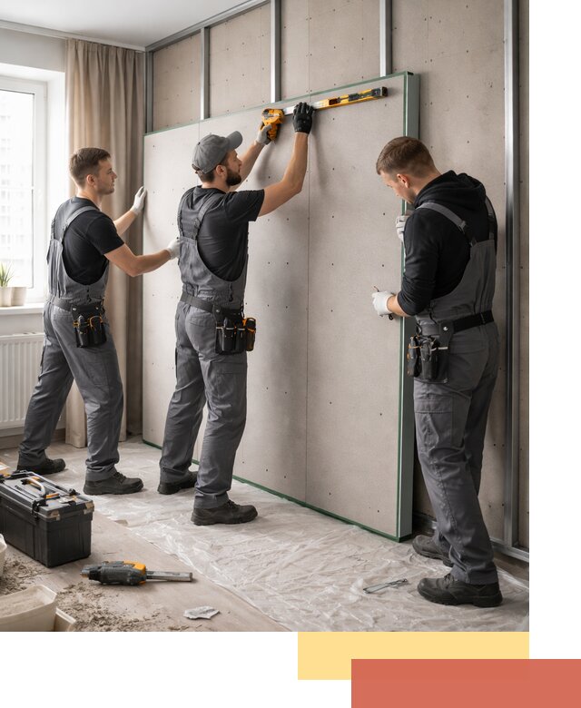 Шумоизоляция стен панелями ЗИПС в Бугульме для жилых и коммерческих помещений