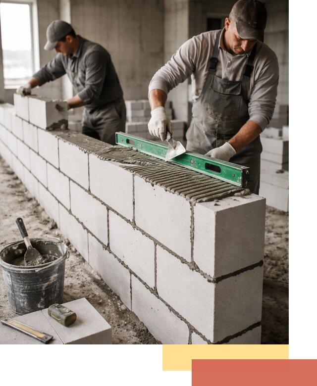 Кладка перегородок из газобетона в Бугульме быстро и качественно