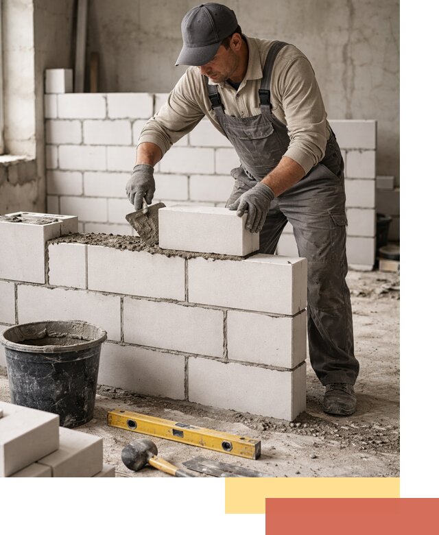 Кладка перегородок из силикатного блока в Бугульме