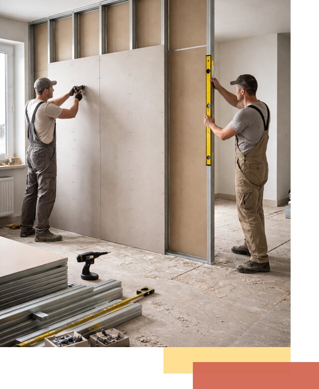 Зонирующая перегородка из гипсокартона под ключ в Бугульме