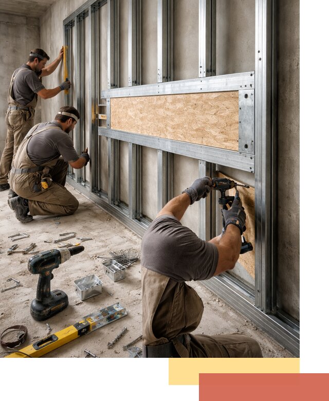 Усиленная перегородка для крепления тяжёлых конструкций в Бугульме