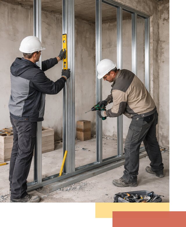 Монтаж каркаса перегородки из профиля в Бугульме