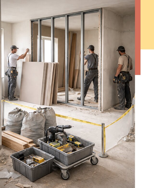 Перенос гипсокартонной перегородки в Бугульме под ключ от 4549 руб. | Демонтаж и монтаж – ОТДЕЛОЧНИК-Бгл