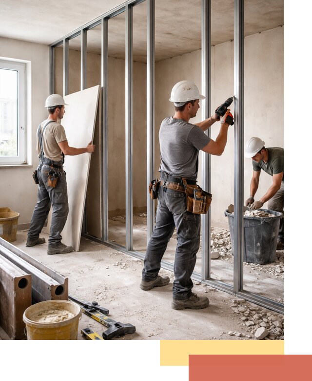 Перенос гипсокартонной перегородки в Бугульме профессионально и быстро