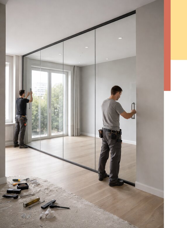 Изготовление стеклянных перегородок в Бугульме от 12483 руб. под ключ | ОТДЕЛОЧНИК-Бгл