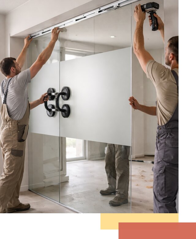 Матовые стеклянные перегородки под ключ в Бугульме