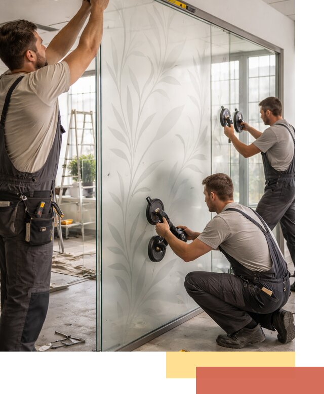 Стеклянные перегородки с рисунком на заказ в Бугульме