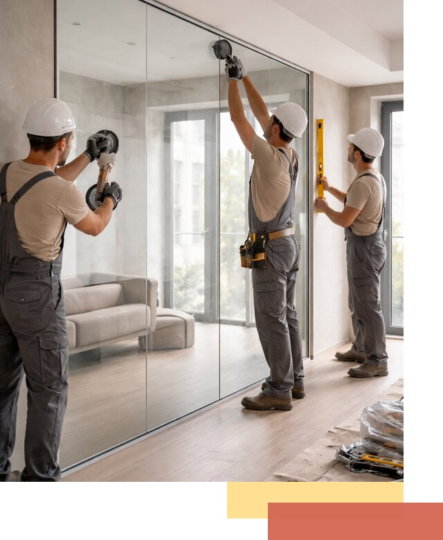 Перегородки из закаленного стекла в Бугульме для офисов и квартир