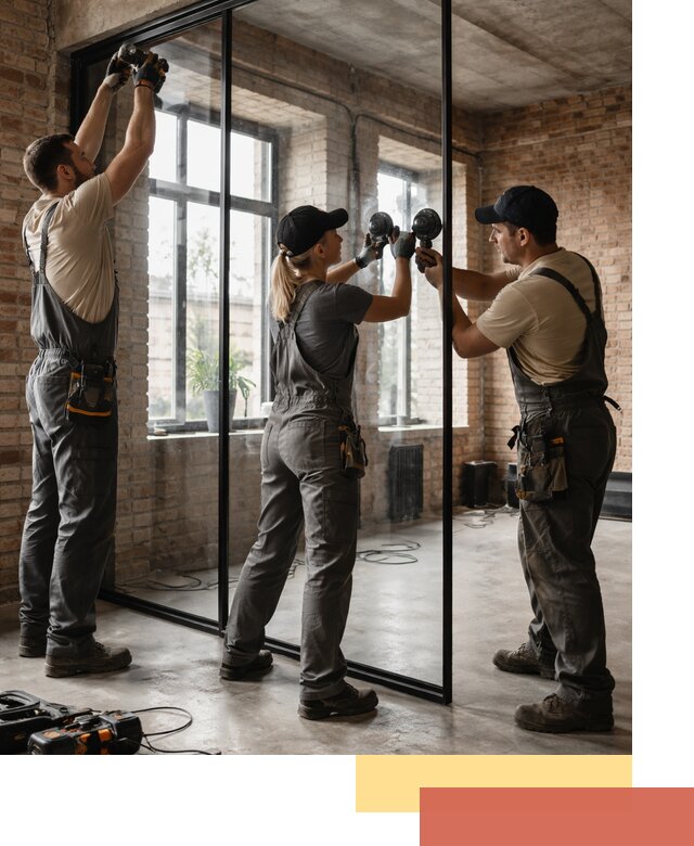 Стеклянные перегородки лофт — изготовление и монтаж в Бугульме