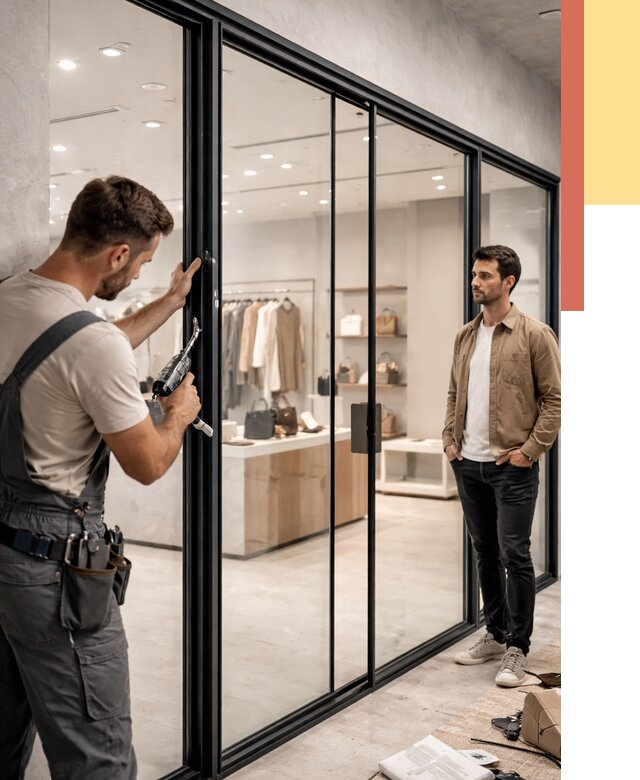 Стеклянные перегородки для магазинов в Бугульме от 8289 руб. под ключ | ОТДЕЛОЧНИК-Бгл