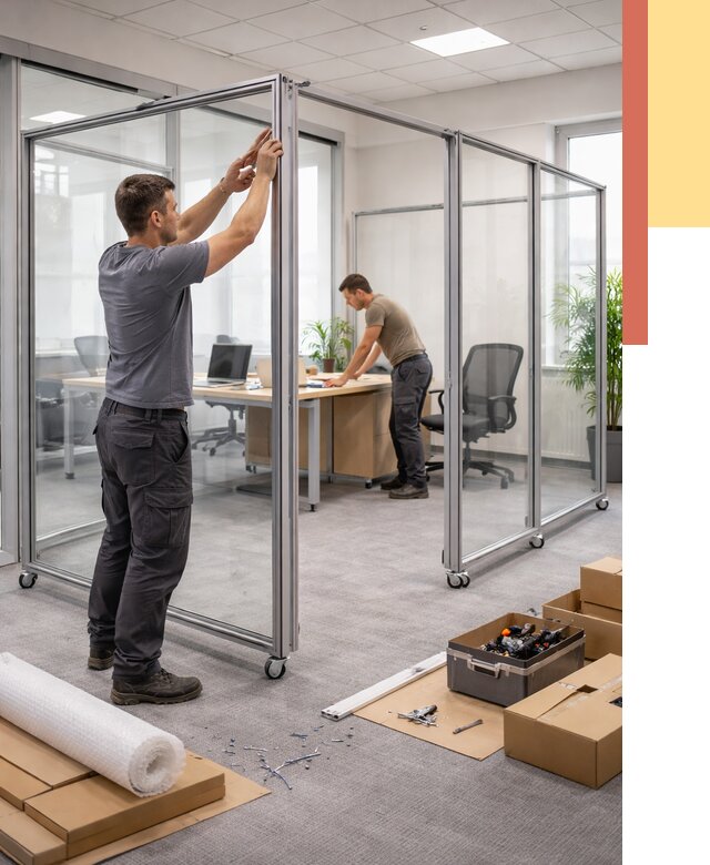 Мобильные офисные перегородки в Бугульме от 12635 руб. — установка под ключ | ОТДЕЛОЧНИК-Бгл