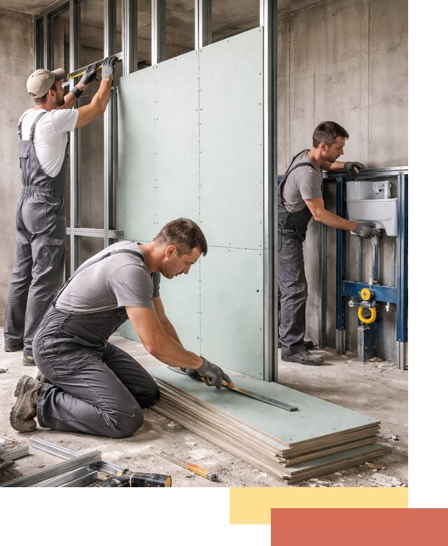 Монтаж и ремонт сантехнических перегородок в Бугульме