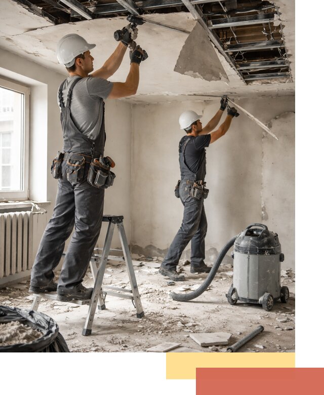 Демонтаж гипсокартонного потолка в Бугульме быстро и аккуратно