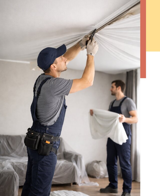 Демонтаж натяжного потолка в Бугульме от 4549 руб. — снятие и разбор под ключ | ОТДЕЛОЧНИК-Бгл