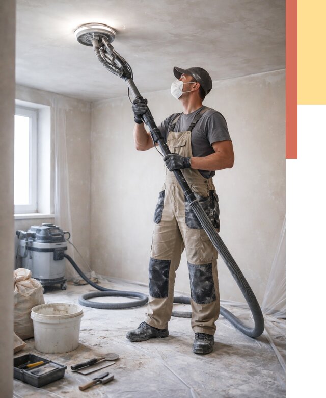 Шлифовка потолка в Бугульме от 3538 руб. — услуги шлифования потолка | ОТДЕЛОЧНИК-Бгл