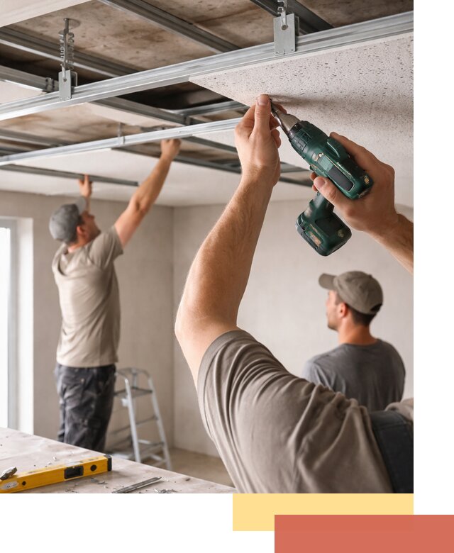 Монтаж акустического потолка в Бугульме под ключ