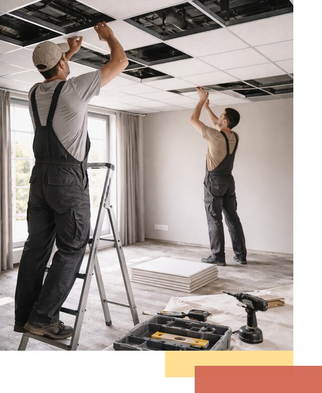 Замена плит подвесного потолка в Бугульме быстро и качественно