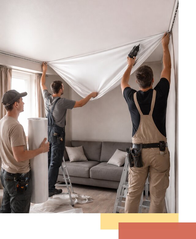 Монтаж сатинового натяжного потолка в Бугульме качественно и быстро