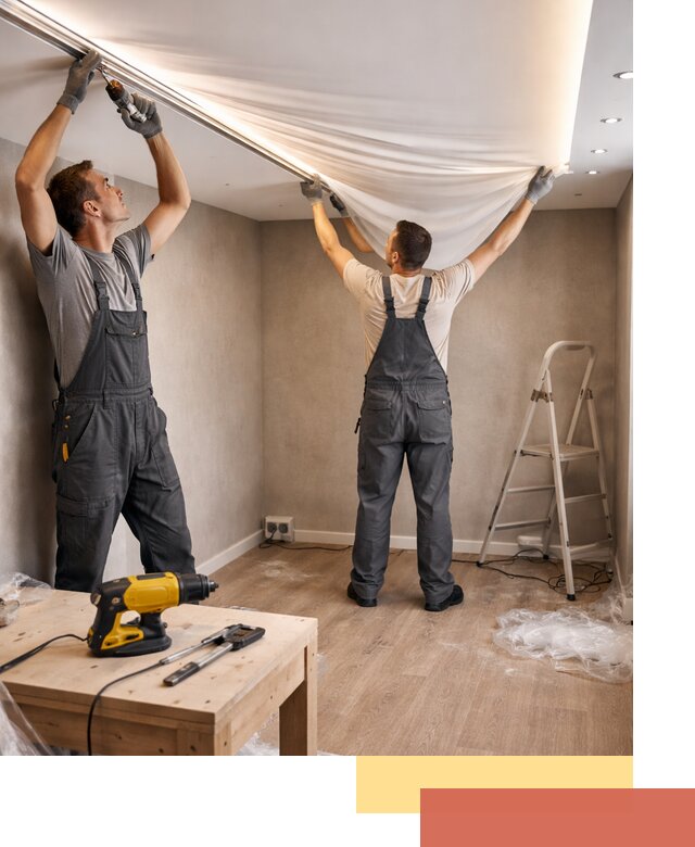 Монтаж натяжного потолка с подсветкой в Бугульме цена и сроки