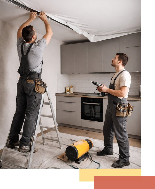 Монтаж натяжного потолка на кухне в Бугульме