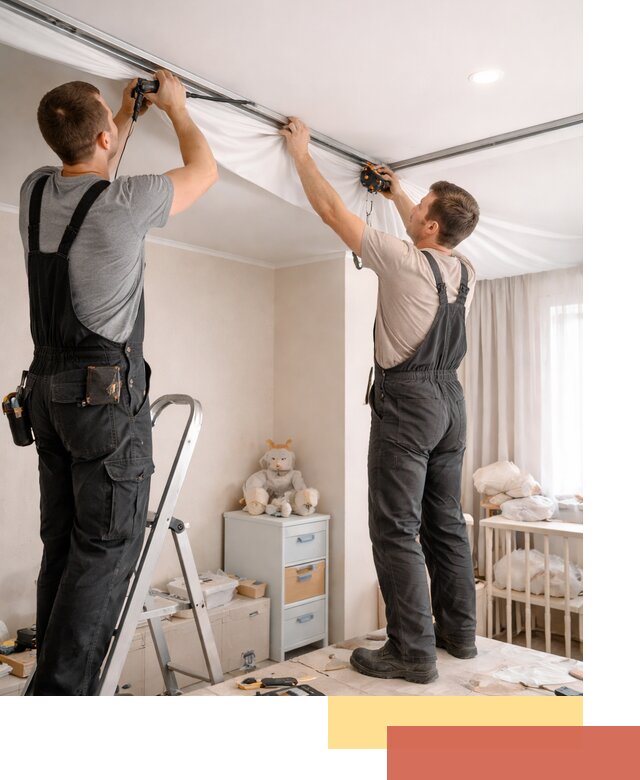 Монтаж натяжного потолка в детской комнате в Бугульме